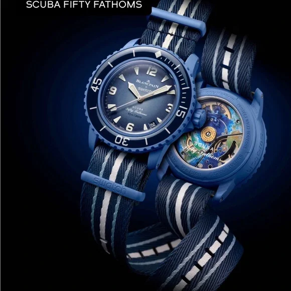 Blancpain Swatch Scuba Fifty Fathoms in Blue Authentic - Picture 6 of 11